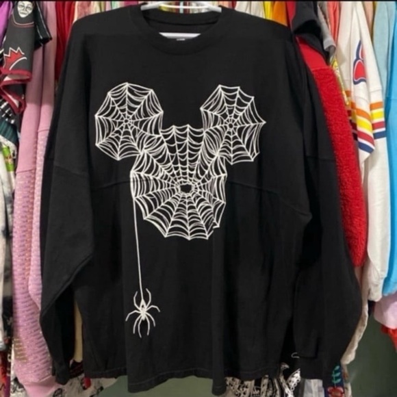Disney parks boo crew spider web halloween glow in the dark spirit jersey L